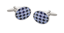 Load image into Gallery viewer, R P LINKS / SILVER / NAVY / PURPLE ENAMEL DESIGN