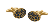 Load image into Gallery viewer, R P LINKS / GOLD / NAVY LEOPARD ENAMEL DESIGN