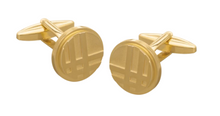 Load image into Gallery viewer, R P CUFF LINKS / GOLD GLEN PLAID DESIGN