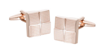 Load image into Gallery viewer, R P CUFF LINKS / ROSE GOLD SQUARES DESIGN