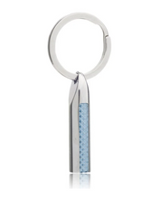 Load image into Gallery viewer, R P KEY RING / SILVER / BLUE CARBON FIBER