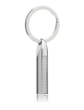 Load image into Gallery viewer, R P KEY RING / SILVER / WHITE CARBON FIBER