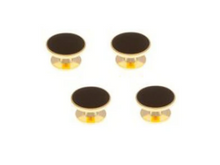 Load image into Gallery viewer, R P FORMAL 4 STUD SET / GOLD / BLACK ENAMEL ROUND DESIGN