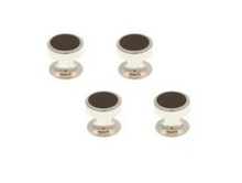 Load image into Gallery viewer, R P FORMAL 4 STUD SET / SILVER / BLACK ONYX ROUND DESIGN