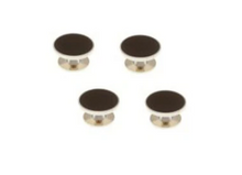 Load image into Gallery viewer, R P FORMAL 4 STUD SET / SILVER / BLACK ENAMEL ROUND DESIGN