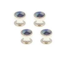 Load image into Gallery viewer, R P FORMAL 4 STUD SET / SILVER / BLUE ROUND DESIGN
