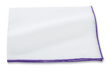 Load image into Gallery viewer, R P POCKET SQUARE / HAND ROLLED IN ITALY / PURE LINEN / 6 COLORS