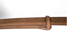 Load image into Gallery viewer, R P BELT / BROWN SUEDE / HAND MADE IN ITALY / BUCKLE / GOLD / SILVER / MATT SILVER