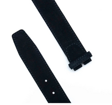 Load image into Gallery viewer, R P BELT / BLACK SUEDE / HAND MADE IN ITALY / BUCKLE / GOLD / SILVER / MATT SILVER