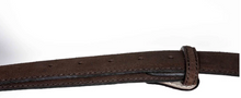 Load image into Gallery viewer, R P BELT / DARK BROWN SUEDE / HAND MADE IN ITALY / BUCKLE / GOLD / SILVER / MATT SILVER