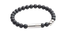 Load image into Gallery viewer, R P BRACELET / SILVER / MATT BLACK ONYX