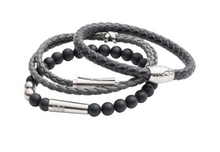 Load image into Gallery viewer, R P BRACELET / SILVER / TURQUOISE LEATHER / DOUBLE WRAP