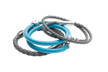 Load image into Gallery viewer, R P BRACELET / SILVER / BLACK BRAIDED LEATHER