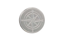 Load image into Gallery viewer, R P LAPEL PIN / ENGRAVED COMPASS / MATTE BRUSHED FINISH DESIGN