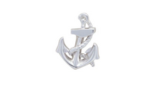 Load image into Gallery viewer, R P LAPEL PIN / SILVER NAUTICAL ANCHOR DESIGN
