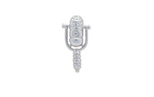 Load image into Gallery viewer, R P LAPEL PIN / SILVER MICROPHONE DESIGN