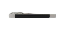 Load image into Gallery viewer, R P TIE CLIP / SILVER / BLACK ONYX DESIGN