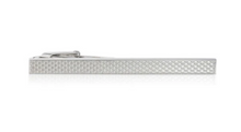 Load image into Gallery viewer, R P TIE CLIP / SILVER / DOTTED STRIPE DESIGN