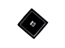 Load image into Gallery viewer, R P LAPEL PIN / BLACK ONYX SQUARE AND CRYSTAL DESIGN