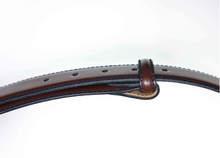 Load image into Gallery viewer, R P BELT / DARK BROWN CALF / HAND MADE IN ITALY / BUCKLE / GOLD / SILVER / MATT SILVER