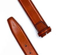 Load image into Gallery viewer, R P BELT / COGNAC BROWN CALF / HAND MADE IN ITALY / BUCKLE / GOLD / SILVER / MATT SILVER
