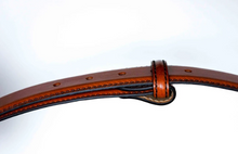 Load image into Gallery viewer, R P BELT / COGNAC BROWN CALF / HAND MADE IN ITALY / BUCKLE / GOLD / SILVER / MATT SILVER