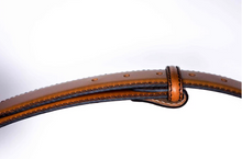 Load image into Gallery viewer, R P BELT / LUGGAGE BROWN CALF / HAND MADE IN ITALY / BUCKLE / GOLD / SILVER / MATT SILVER