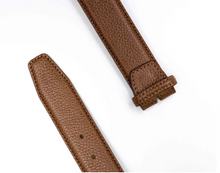 Load image into Gallery viewer, R P BELT / BROWN PEBBLE CALF / HAND MADE IN ITALY / BUCKLE / GOLD / SILVER / MATT SILVER