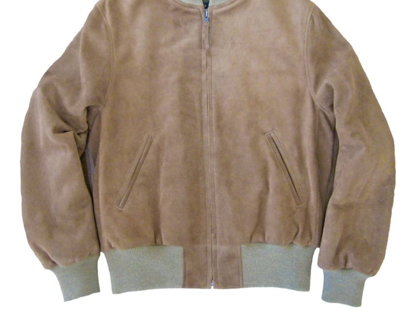 R P LUXURY SUEDE JACKET / GREY / TAN / HAND MADE IN USA / XS TO