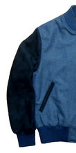 Load image into Gallery viewer, R P LUXURY VARSITY JACKET / NAVY BLUE SUEDE / HAND MADE IN USA / XS TO XXL