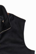 Load image into Gallery viewer, R P LUXURY SUEDE TRIM VEST / LORO PIANA / NAVY / HAND MADE IN USA / S TO XXL