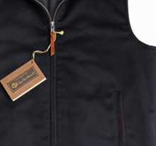 Load image into Gallery viewer, R P LUXURY SUEDE TRIM VEST / LORO PIANA / NAVY / HAND MADE IN USA / S TO XXL