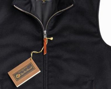 Load image into Gallery viewer, R P LUXURY SUEDE TRIM VEST / LORO PIANA / NAVY / HAND MADE IN USA / S TO XXL