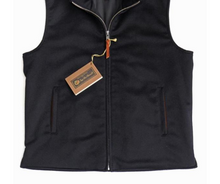 Load image into Gallery viewer, R P LUXURY SUEDE TRIM VEST / LORO PIANA / NAVY / HAND MADE IN USA / S TO XXL