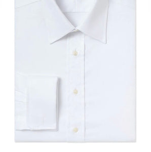 R P SHIRT / CLASSIC SPREAD COLLAR WITH FRENCH CUFFS / FINE PINPOINT 80'S 2-PLY / WHITE / MONOGRAMS