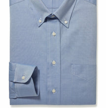 Load image into Gallery viewer, R P SHIRT / CLASSIC BUTTON DOWN COLLAR / FINE PINPOINT 80&#39;S 2-PLY / LIGHT BLUE AND MEDIUM BLUE / MONOGRAMS
