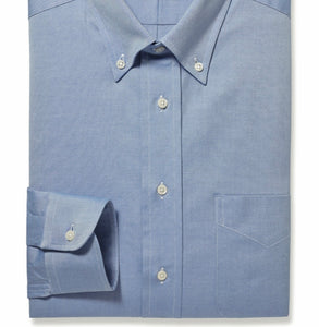 R P SHIRT / CLASSIC BUTTON DOWN COLLAR / FINE PINPOINT 80'S 2-PLY / LIGHT BLUE AND MEDIUM BLUE / MONOGRAMS