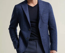 Load image into Gallery viewer, R P SPORTS JACKET / SOFT JACKET / BLUE &amp; BLACK CHECK / MODREN  SLIM CONTEMPORARY FIT / WOOL / COTTON KNIT
