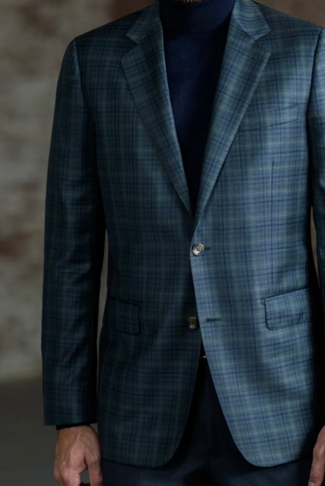 R P SPORTS JACKET / GREEN PLAID / WOOL / CLASSIC FIT