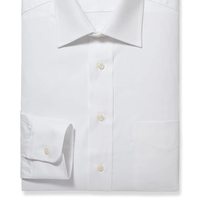R P SHIRT / CLASSIC SPREAD COLLAR / FINE PINPOINT 80'S 2-PLY / WHITE / MONOGRAMS