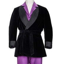 Load image into Gallery viewer, R P VELVET SMOKING JACKETS / ROBES / PAJAMAS / MEN / WOMEN / 15 ELEGANT COLORS / CUSTOM BESPOKE HAND MADE
