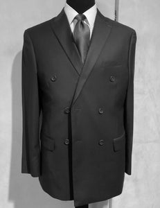 R P SUIT / DOUBLE BREASTED / BLACK / DEEP FRENCH BLUE / MEDIUM GREY / CLASSIC FIT / MICROFIBER / 36 TO 54 / REG / LONG / SHORT