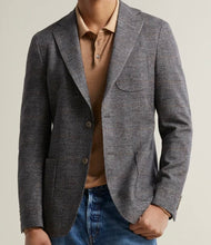 Load image into Gallery viewer, R P SPORTS JACKET / SOFT JACKET / GREY PLAID / MODREN  SLIM CONTEMPORARY FIT / WOOL / SILK / COTTON KNIT
