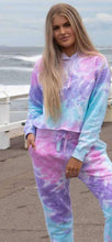 Load image into Gallery viewer, CROP HAND TIE DYE PULLOVER HOODIE FLEECE / 5 COLORS / XS TO L
