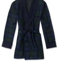 Load image into Gallery viewer, R P ROBE SHAWL COLLAR OR SMOKING JACKET / CUSTOM BESPOKE / LUXURY WOOL WINDOW PANE MADE  IN ENGLAND / 3 COLORS / FULLY LINED
