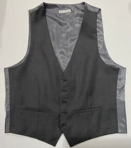 R P SUIT / 2 PIECE OR 3 PIECE VEST / SOLID BLACK / CHARCOAL GREY / CONTEMPORARY FIT / SUPER 150’S WOOL / 36 TO 52 / REGULAR / SHORT / LONG