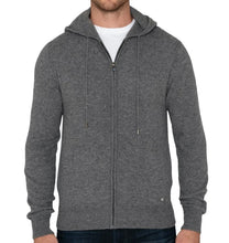 Load image into Gallery viewer, R P 100% CASHMERE LUXURY SWEATER / FULL ZIP HOODIE / GREY / NAVY / S TO XXL
