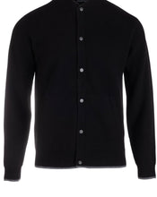 Load image into Gallery viewer, LUXURY BOMBER JACKET SWEATER WITH TIPPING / 100% CASHMERE / BLACK / GREY / S TO XXL
