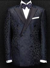 Load image into Gallery viewer, R P NAVY PAISLEY DINNER JACKET / WOOL &amp; SILK / MADE TO ORDER
