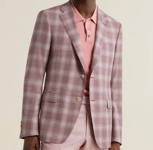 R P SPORTS JACKET / ROSE PLAID / ZEGNA WOOL & SILK / CONTEMPORARY FIT